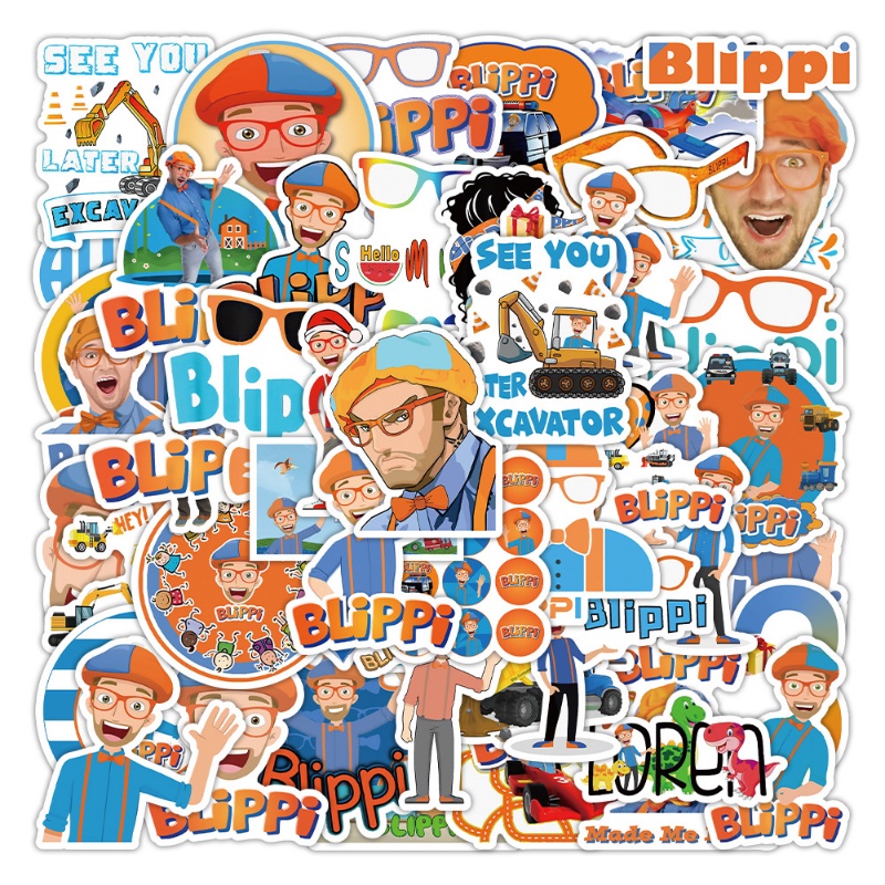 Z&M Blippi Stickers 50Pcs/Set Waterproof Stickers Decal for toys ...