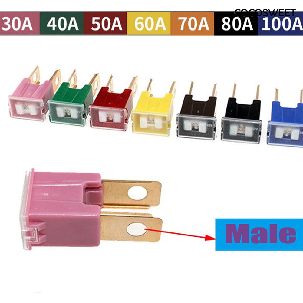 [CoS] 100A 80A 70A 60A 50A 40A PAL Male Slow Blow Car Auto Fuse for ...