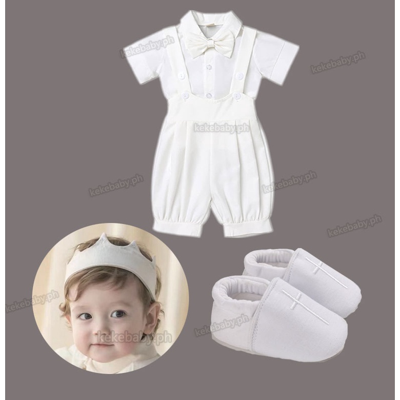 Baptismal Clothes for Boy Pure White Christening Clothes for Baby Boy 0