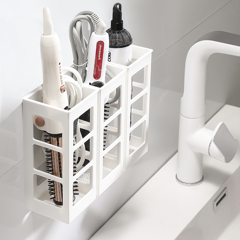 Curling Iron Storage Rack PerforationFree WallMounted Bathroom