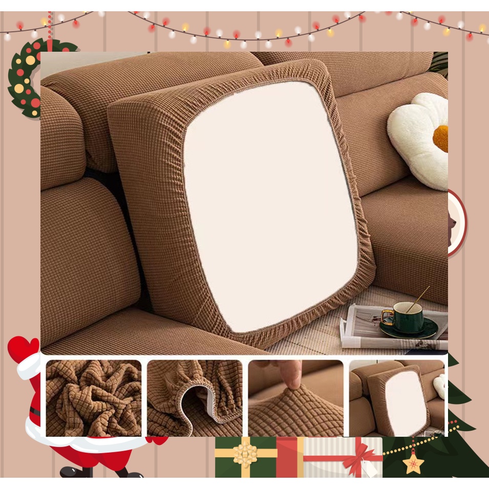 ABJ*12 COLOR Thicken Sofa Cushion Cover 1/2/3/4 Seater Square Universal  Elastic Sofa Seat Cover
