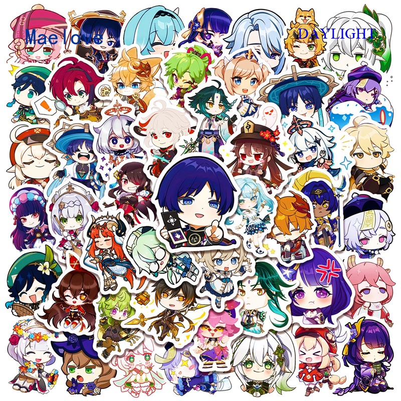 DAYLIGHT 50pcs Genshin Impact Anime Stickers Genshin Phone Stickers ...