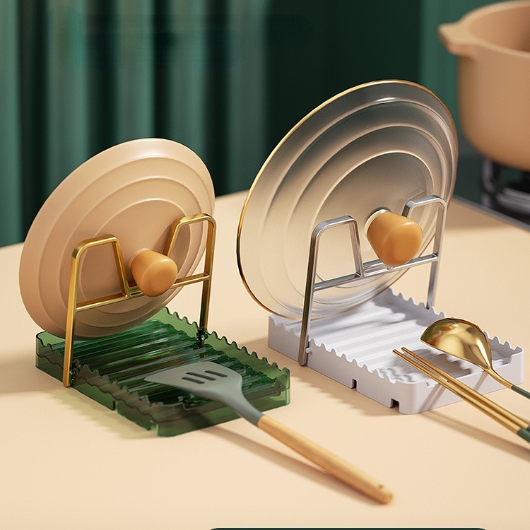 Multi-functional Foldable Grooved Pot Cover Rack Luxury Storage Rack ...