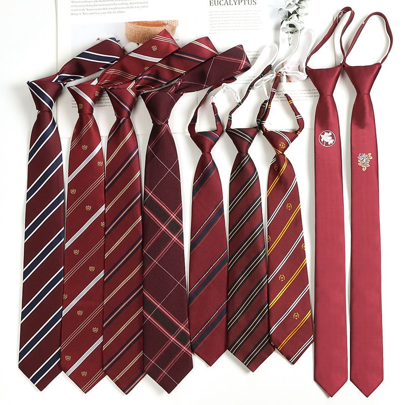 Red Tie Female jk Japanese Lazy People Free Tying Necktie Preppy Style ...