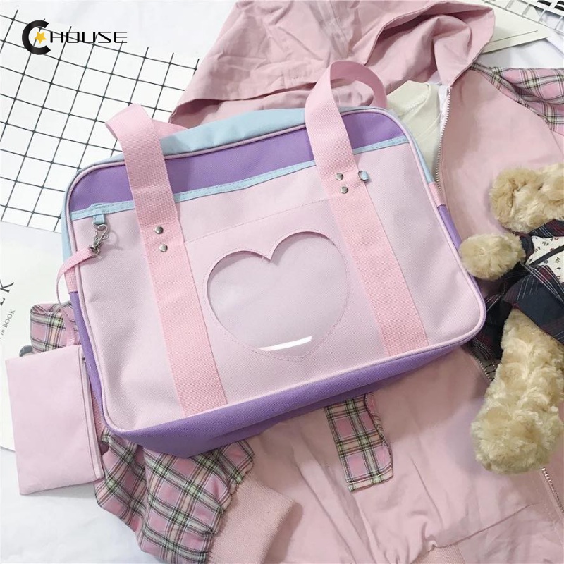 【COD】Ita Bag Heart Japanese School Bag Kawaii Large Shoulder Anime