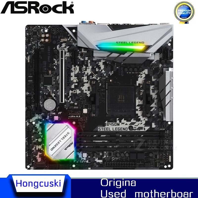 For ASROCK B450M Steel Legend Used original motherboard Socket AM4 DDR4