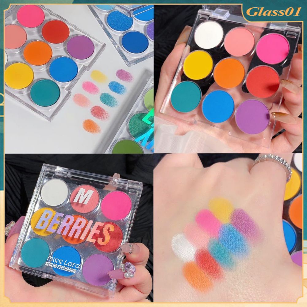 9 Colors Miss lara Matte Glitter Eyeshadow Bright Green Blue Purple Eye ...