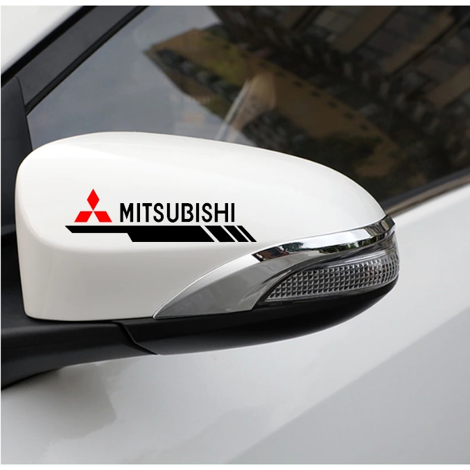 2pcs. Mitsubishi Logo both Sidemirror Car Sticker 3years Warranty Size ...
