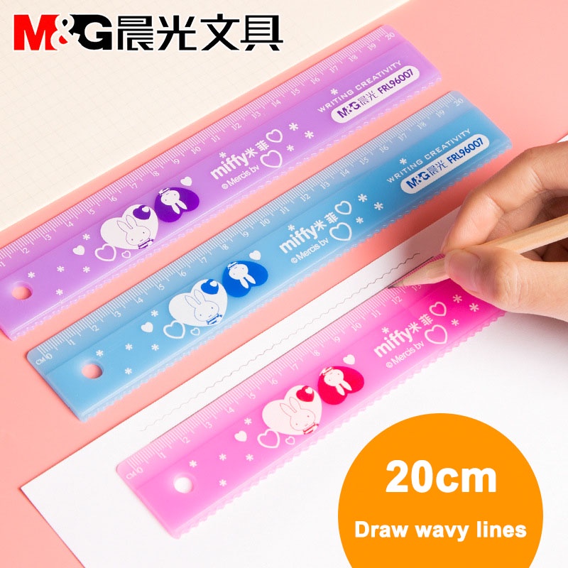1pcs M $G color ruler 20cm folding ruler with wavy line 30cm lovely ...
