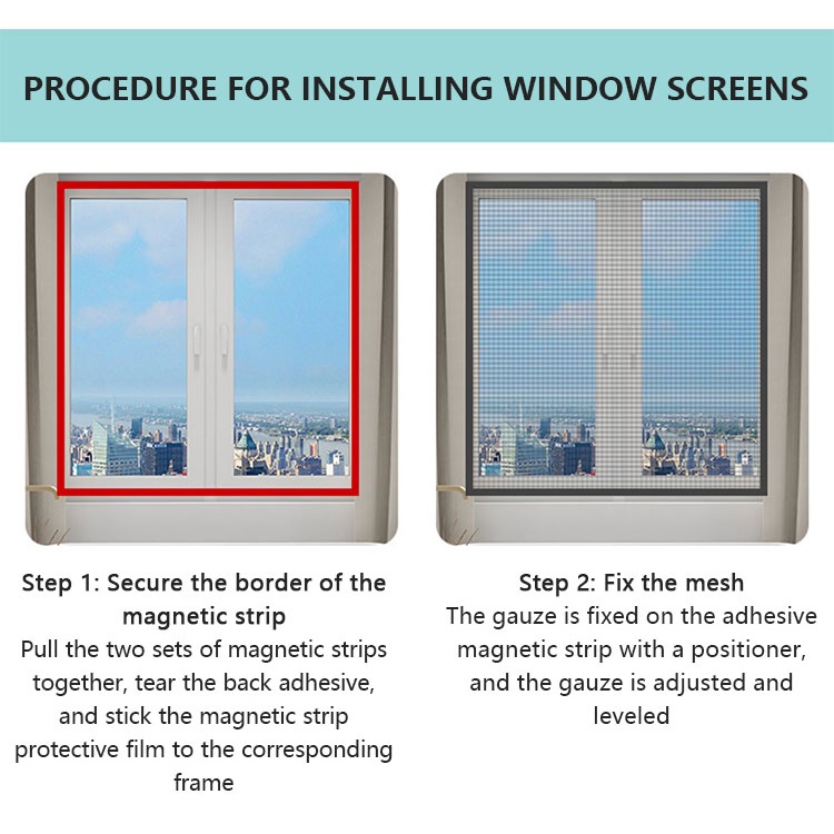 Beauty 0.6/0.9/1.2/1.3/1.5 DIY Magnetic Window Screen Net Mesh Window ...