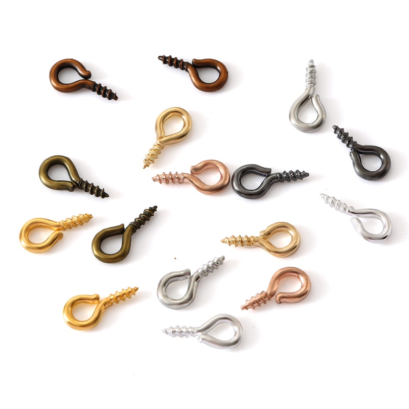 200pcs 4x8/5x10mm Small Screw Eye Pins Eyepins Hooks Eyelets for DIY ...