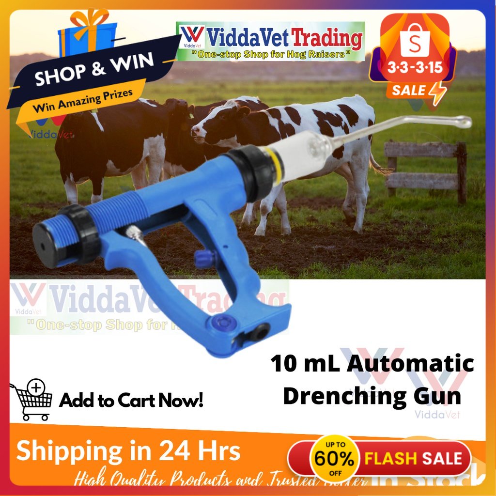 10 mL Automatic Drenching Gun for Animals Cow Cattle Goat Kid Oral ...