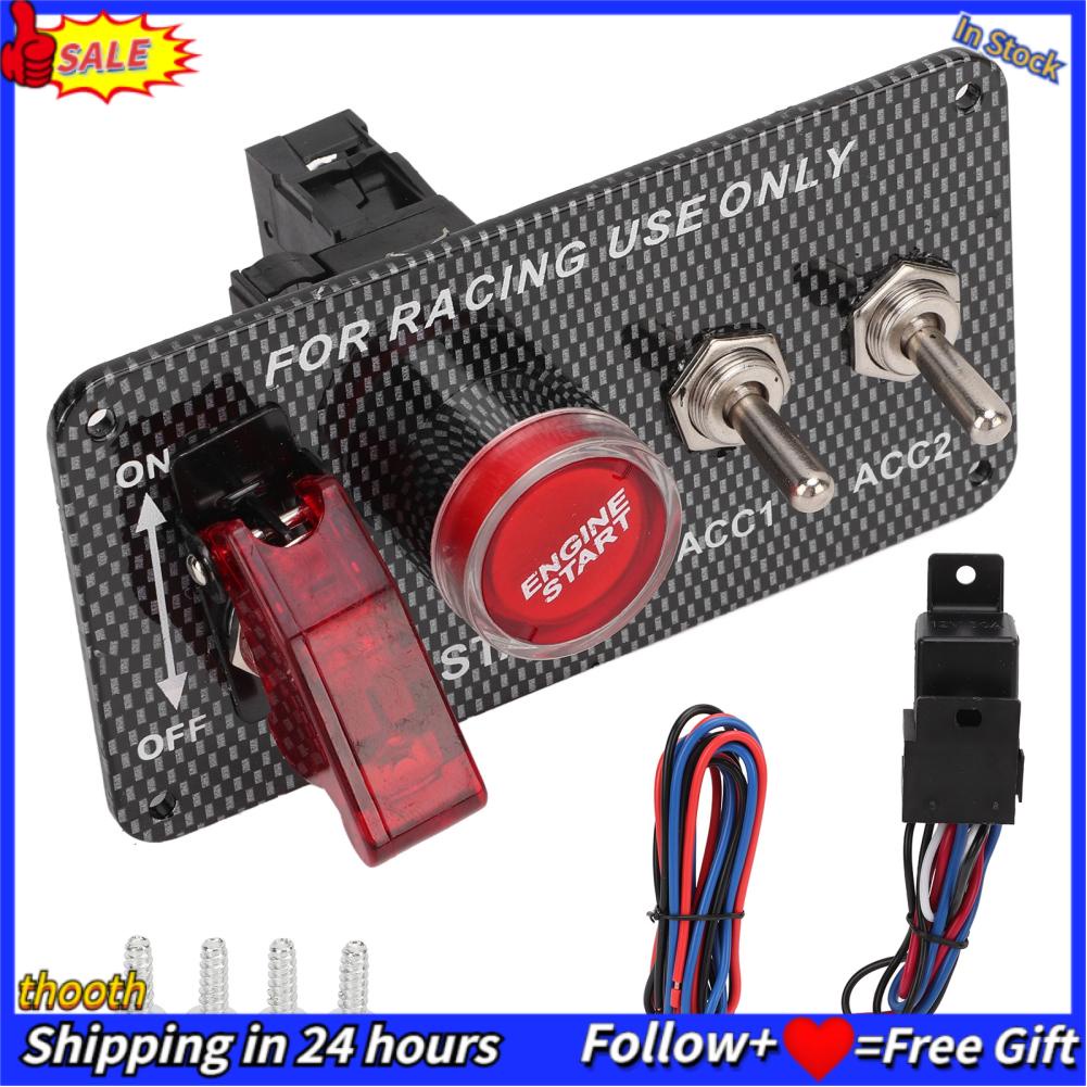 Thooth Ignition Switch Panel Car Toggle Switch Panel Quick Start 30A