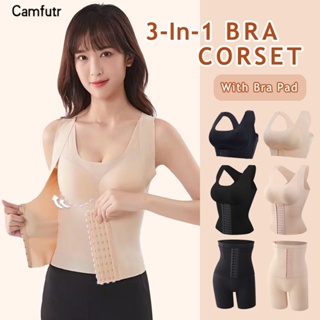 3 in 1 Women Plus Size Shapewear Bra Vest Waist Trainer Girdle Posture  Corrector Push Up Underwear Slim Corset Tummy Sheath Belt - AliExpress