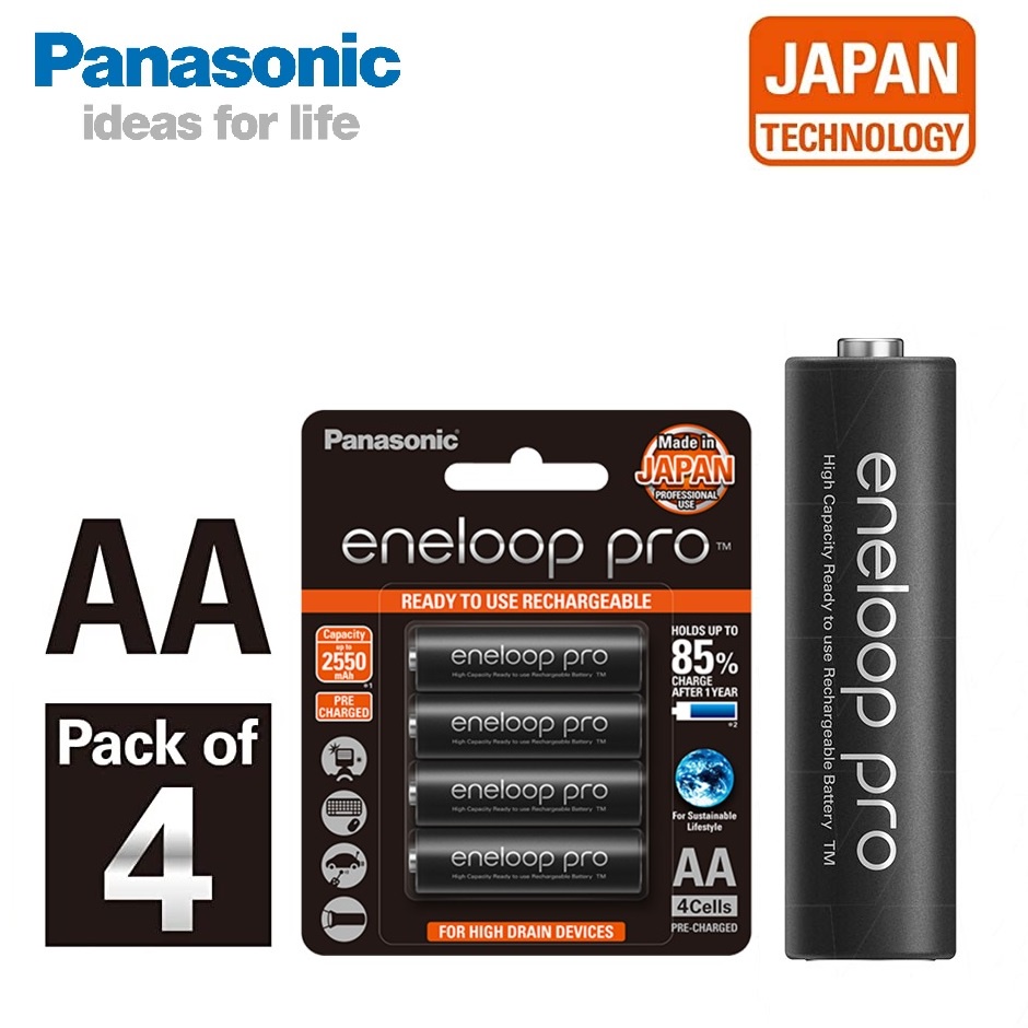 Panasonic Eneloop Pro Aa 4pcs 2550mah 1 2v Rechargeable Battery Min