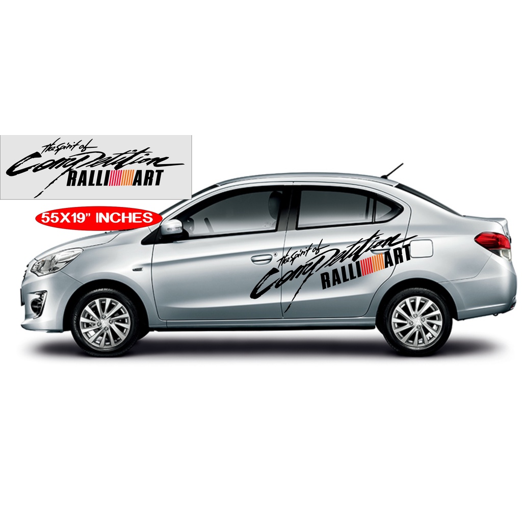 x2 MITSUBISHI THE SPIRIT OF COMPETITION RALLI ART SIDE STICKER | Shopee ...