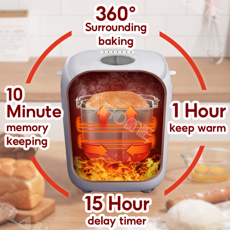 Lahome Smart Automatic 19 In 1 Bread Machine Programmable Maker ...