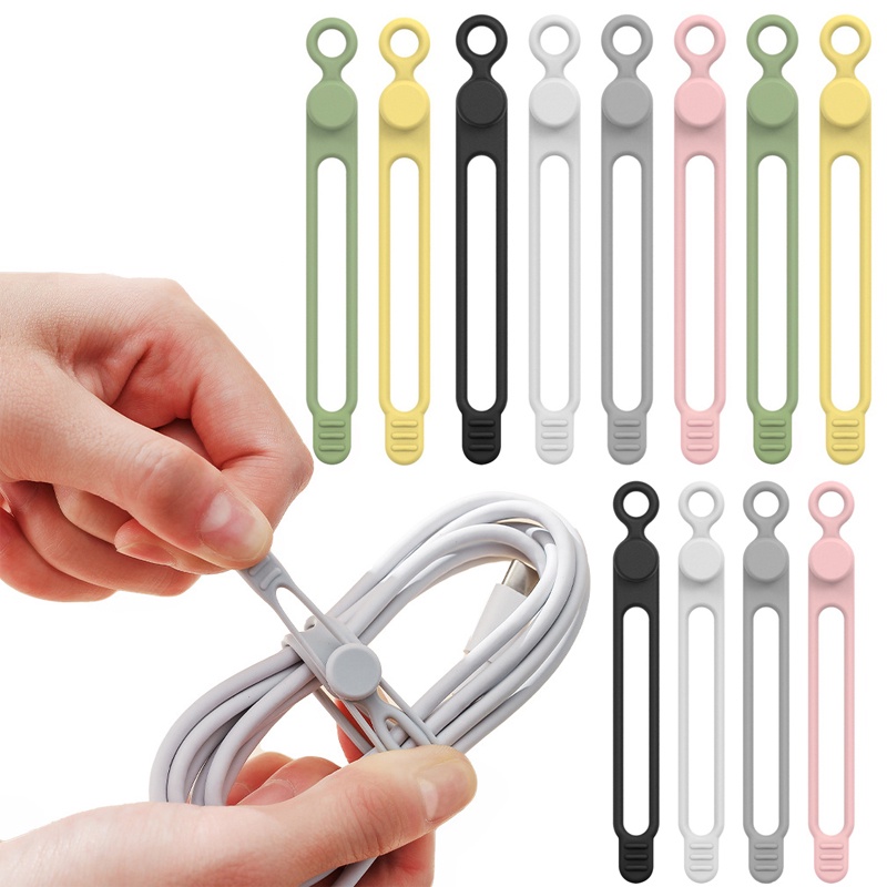 Silicone Wire Ties Buckle Design Reusable Soft Data Cord Wraps for ...