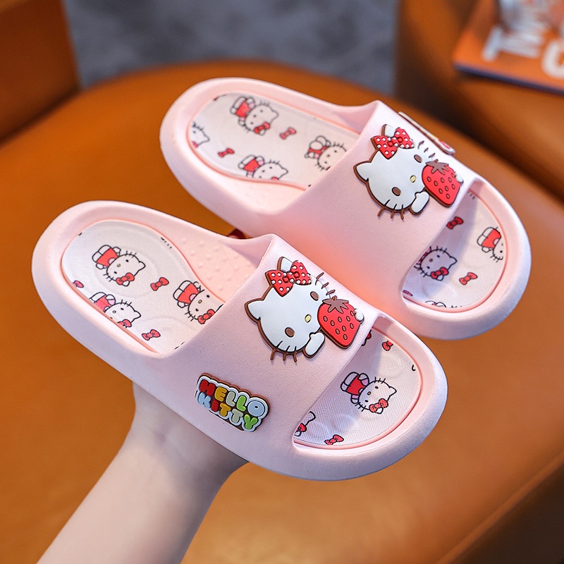 LF1 Sanrio Kuromi Melody Cute Cartoon Soft Slippers adults kids Indoors Anti slip Hello Kitty Cinnamoroll summer Shoes Shopee Philippines