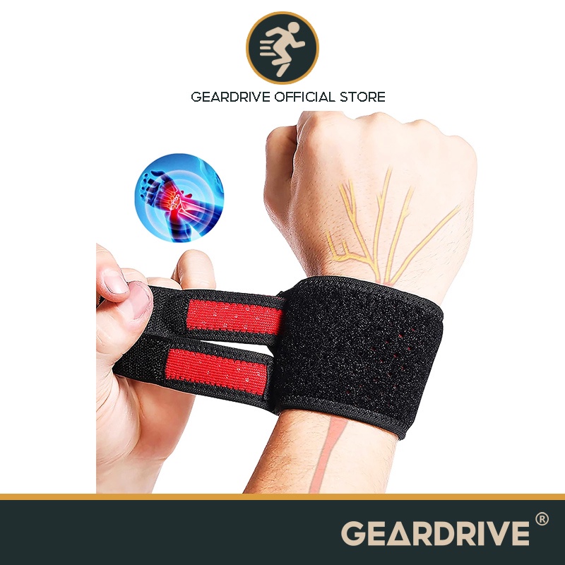 GEARDRIVE Adjustable Wrist Compression Straps Wrist Support Fitness