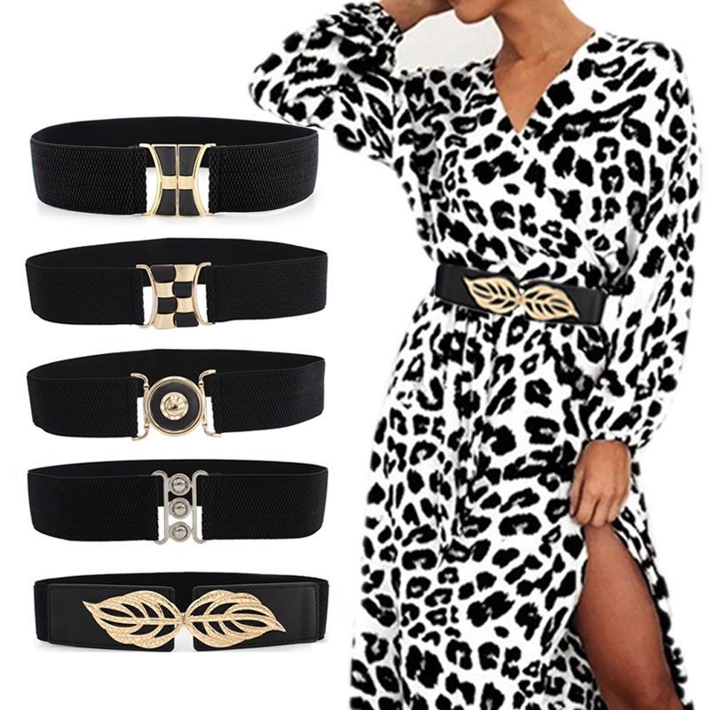 Fashion Wide Waist Black Waistband Elastic Belt Cinch Straps Dress Coat  Clothing Belt Accessories for Women