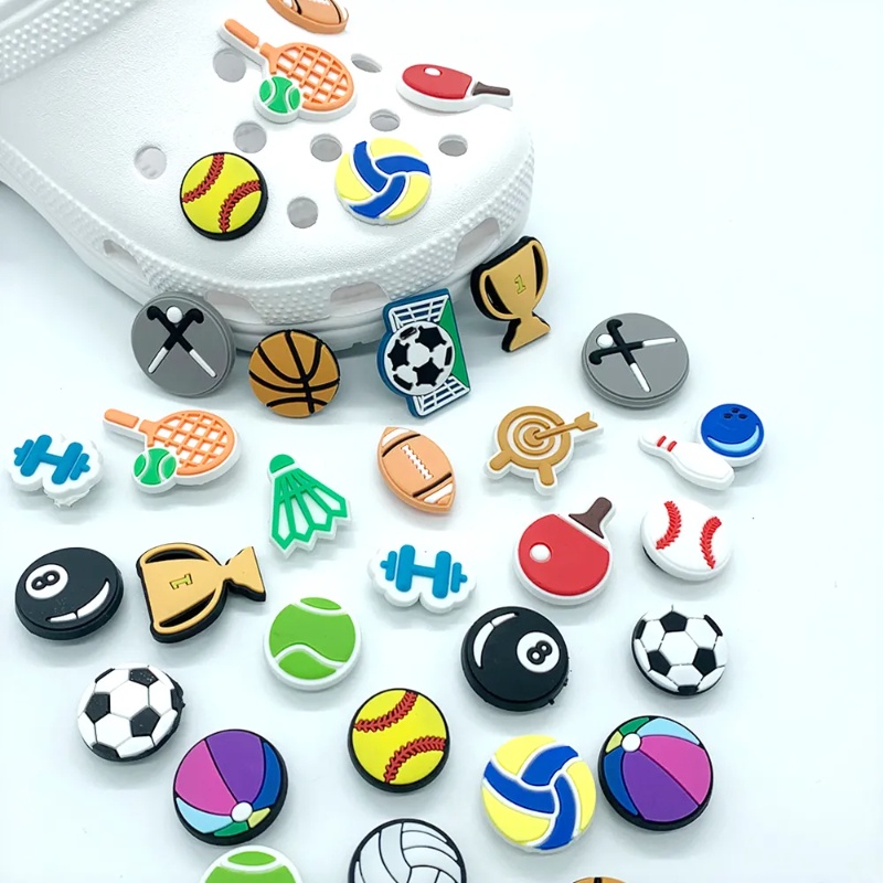 Cute Pingpong Basketball jibits designcs Charms Volleyball Nba Jibbits ...