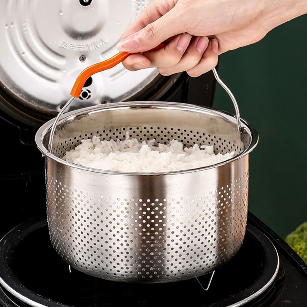 zhiymais Stainless Steel Rice Steamer Pot Insert Basket Egg Cookers Inner Metal Pots for Cooking
