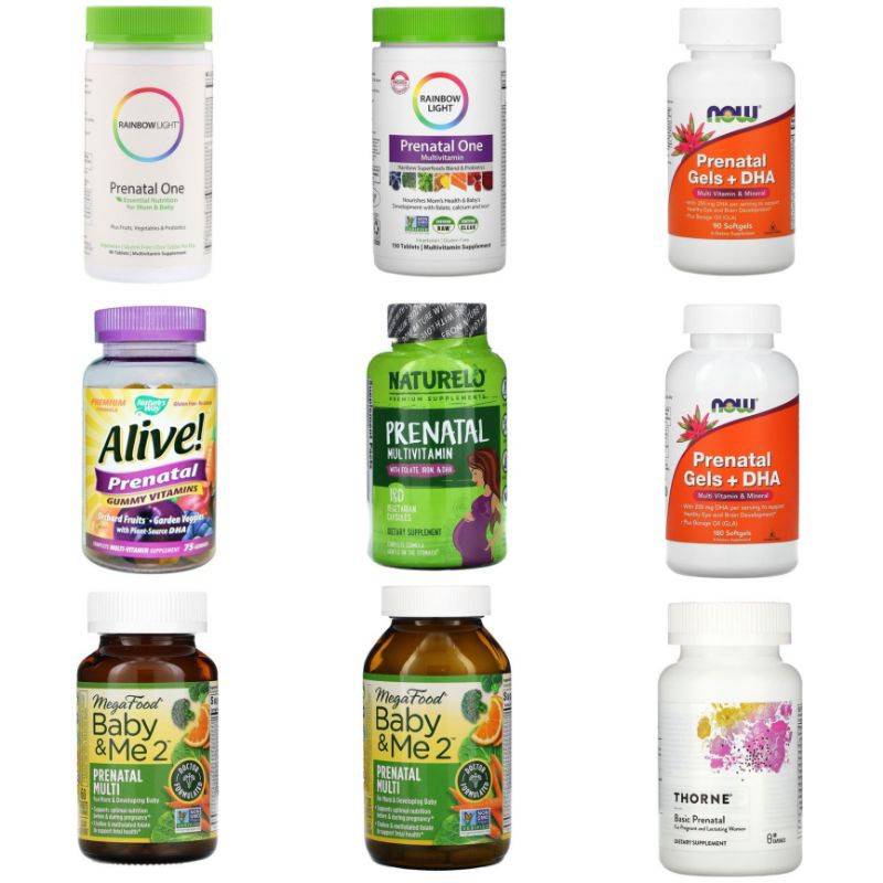 Family Mart Prenatal Multivitamin Rainbow Light, Now, Alive, Naturelo, MegaFood Baby & Me 2