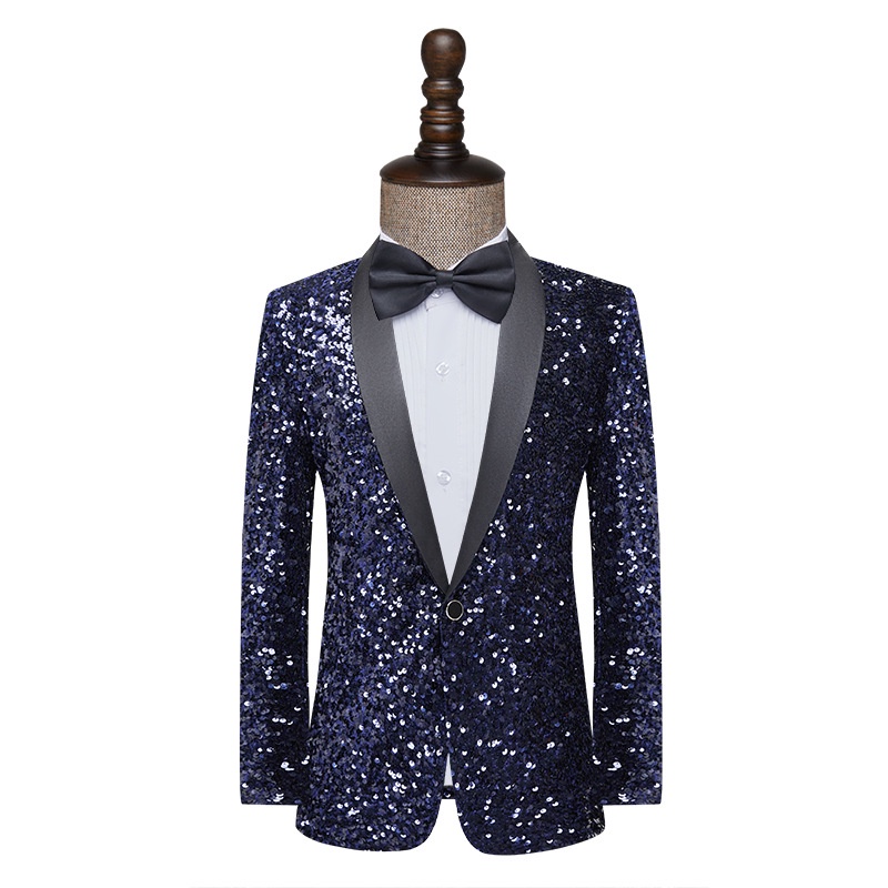 Men's dress sequin color change flash bar DJ nightclub stage ...