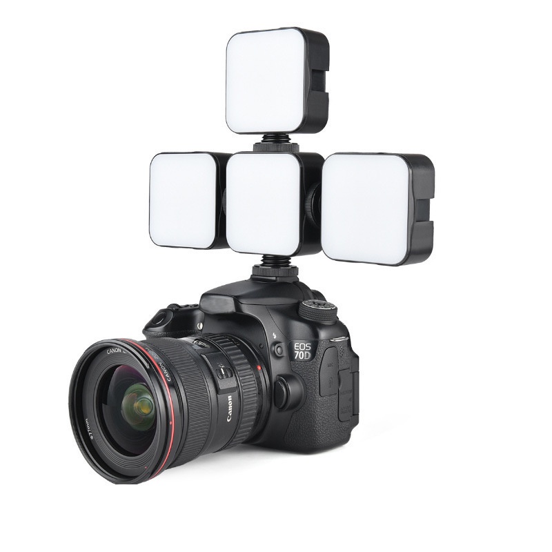 6500K LED Video Light Camera Pocket Lights Fill Lamp with 3 Cold Shoe ...