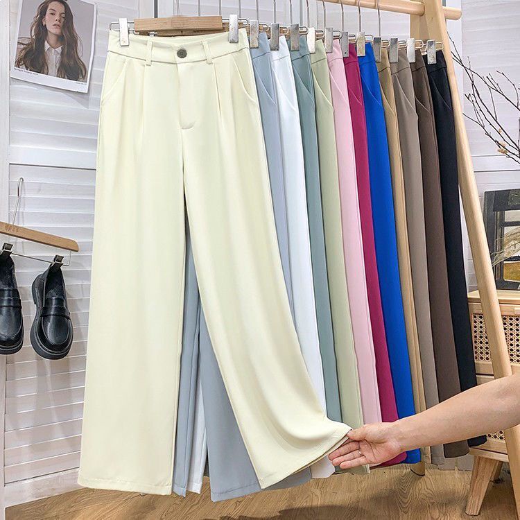 saferido Brown/Black Suit Pants Men Fashion Society Mens Dress Pants Korean Loose Straight Casual Pants Mens Office Formal Trousers S-2XL