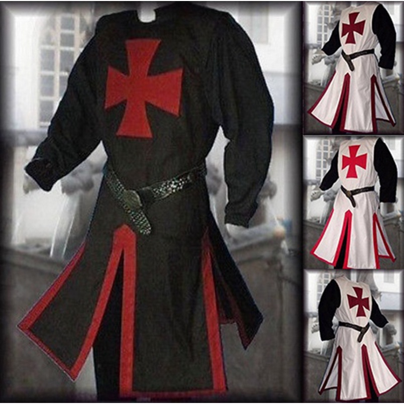 Adult Men Medieval Crusader Cosplay Robes Templar Knight Crusader ...