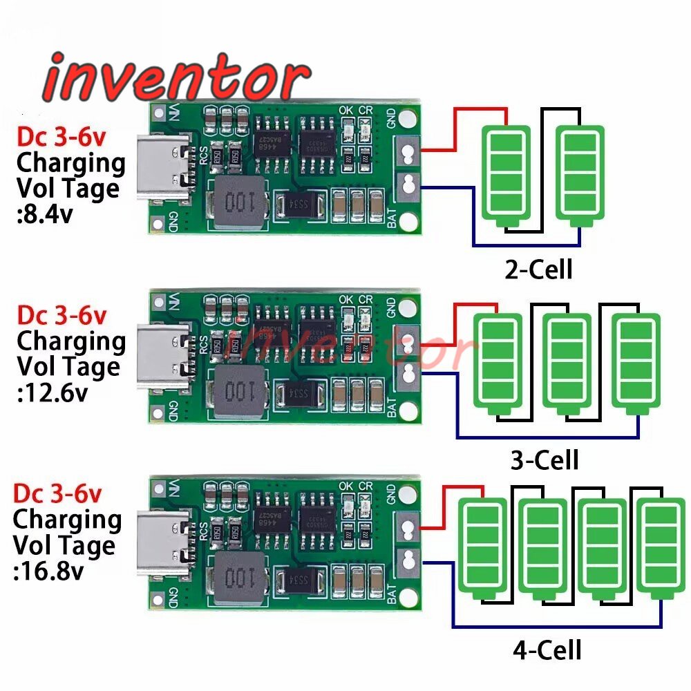 Type C BMS 2S 3S 4S 1A 2A 4A 18650 Lithium Battery Charger Board USB C ...