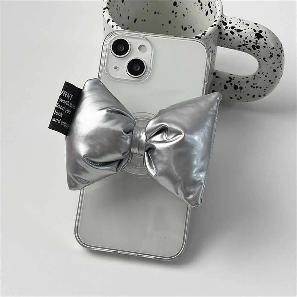Niche Design Matching Goods Silver Fashionable Three-Dimensional Bow ...