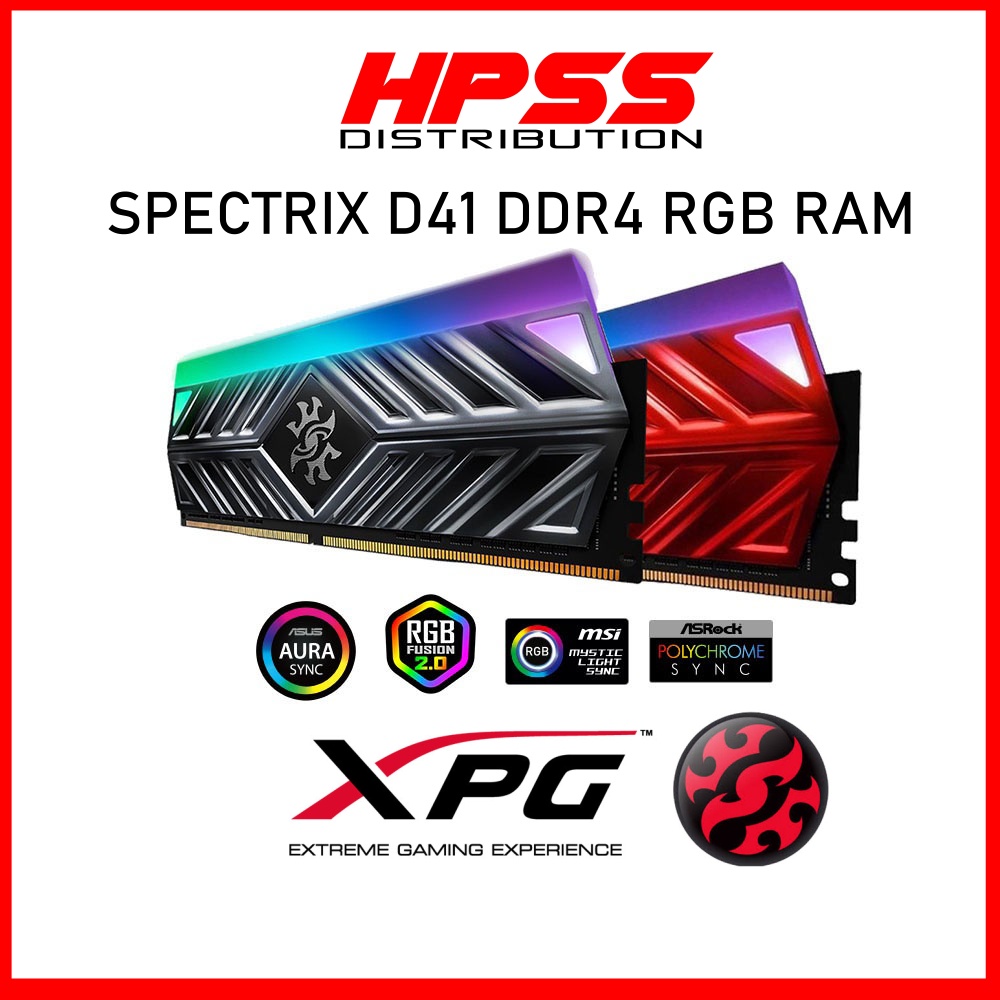 Adata RAM D41 XPG Spectrix D41 DDR4 RGB Gaming Ram FURY RAM HYPER X ...