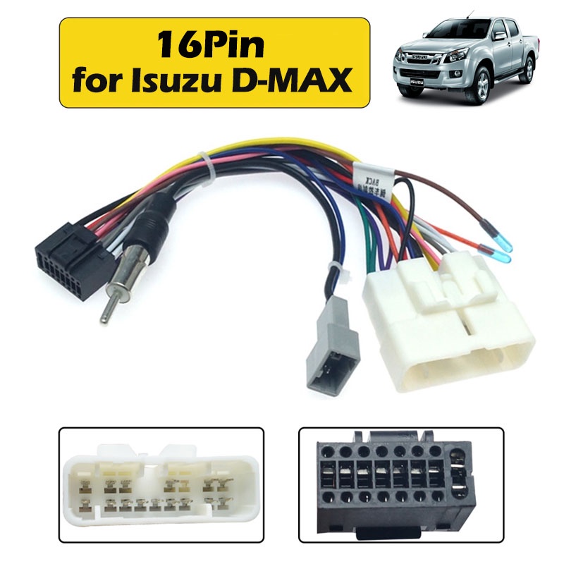 16Pin Car Head Unit Wire Harness Adapter Car Stereo Radio Power
