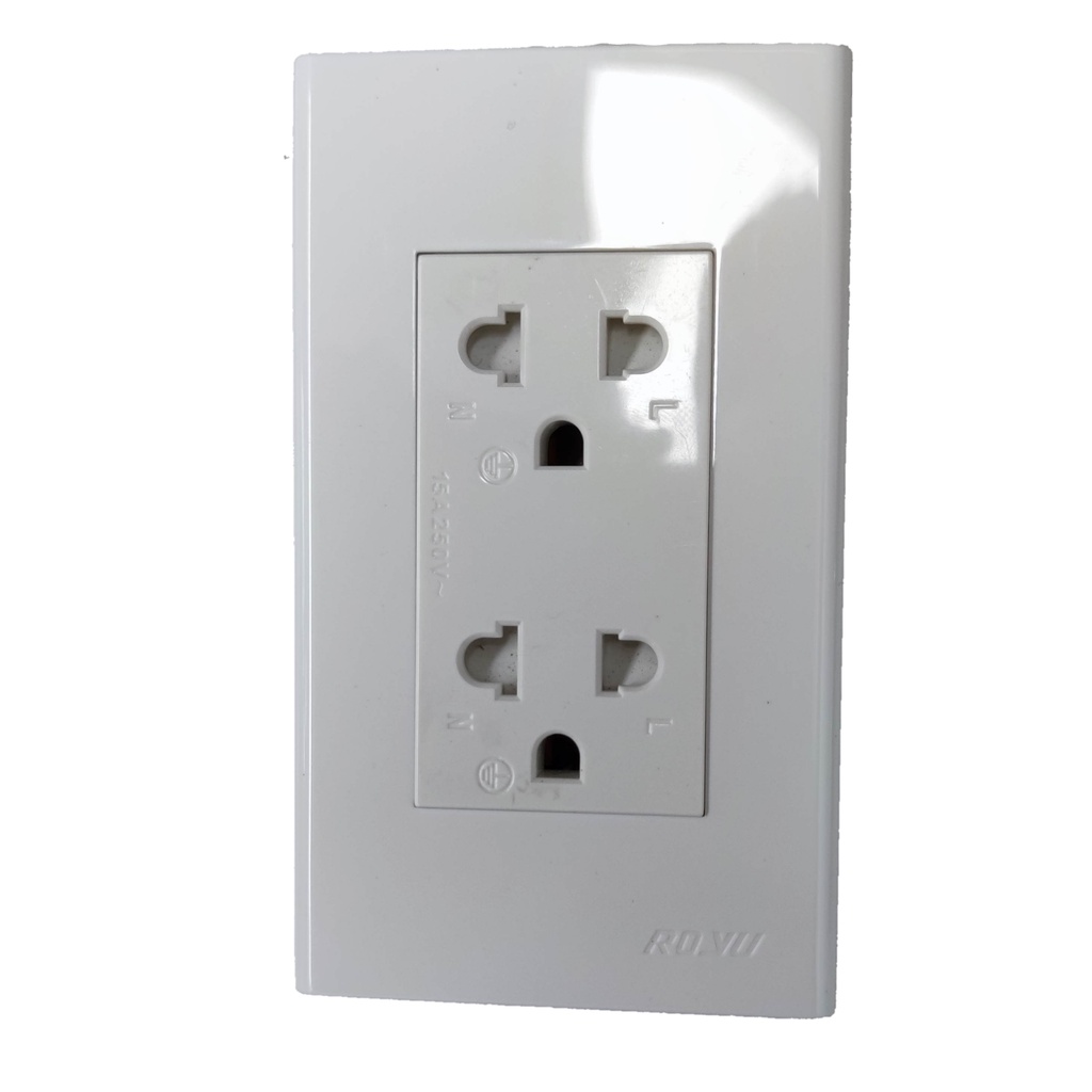 ROYU Duplex Outlet with Ground Universal Outlet 16A 250V with Plate ...
