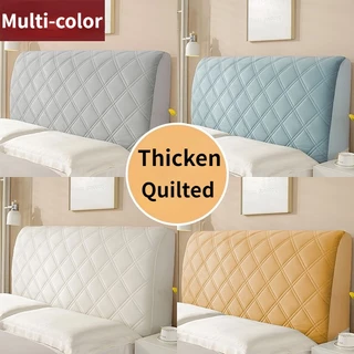 Popxstar All-inclusive Super Soft Smooth Quilted Head Cover Thicken Velvet Headboard Cover Solid Color Bed Back Dust Protector Cover main image 0