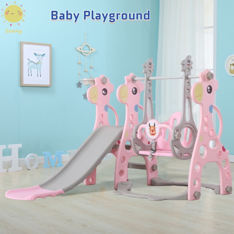 Kids' 3in1 Outdoor Playset with Slide, Swing,Basketball Hoop