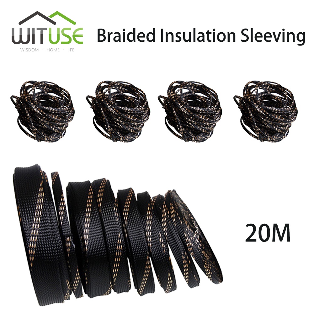 HighExpandable Braided Sleeving Cable with 20M Insulation, Black
