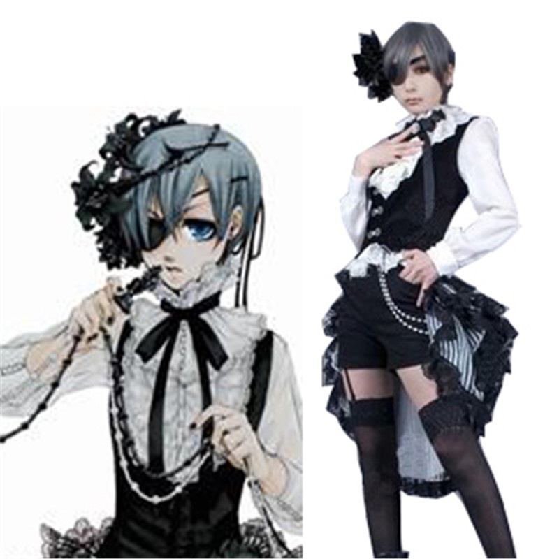 Exquisite Butler Black Ciel Phantomhive Cosplay Costume With Stitches ...