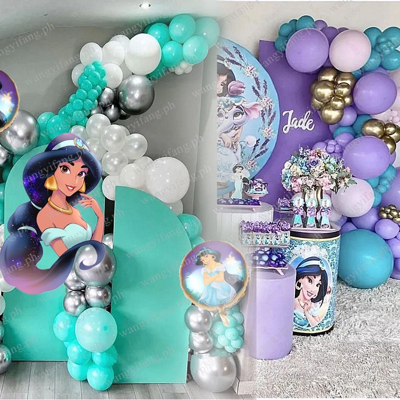 95pcs/set Disney Aladdin Princess Jasmine Theme Purple Nylon Blue
