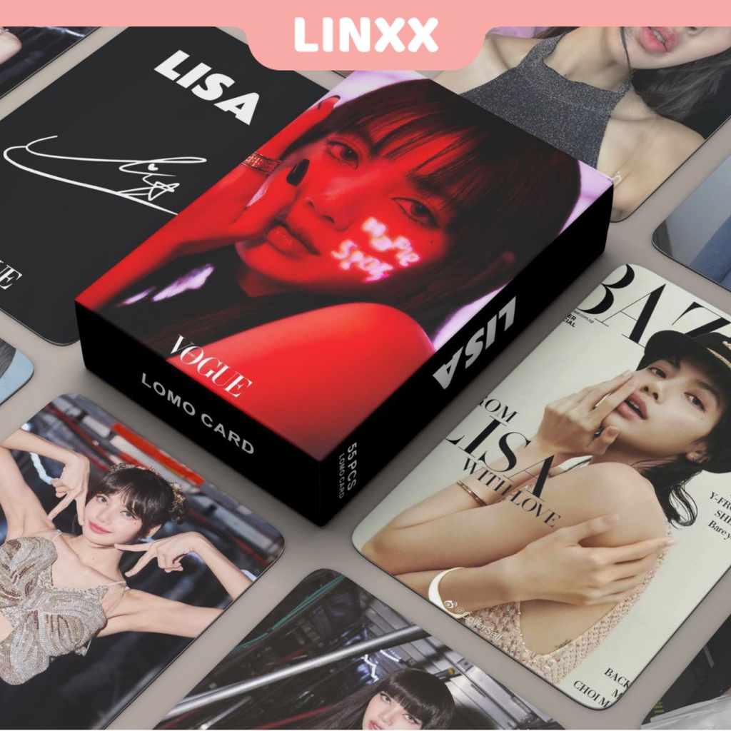 LINXX 55 Pcs BLACK PINK LISA Vogue Album Lomo Card Kpop Photocards ...