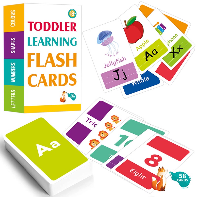 58pcs/set Early Childhood Education Flash Card for 2-4 Year Old ...