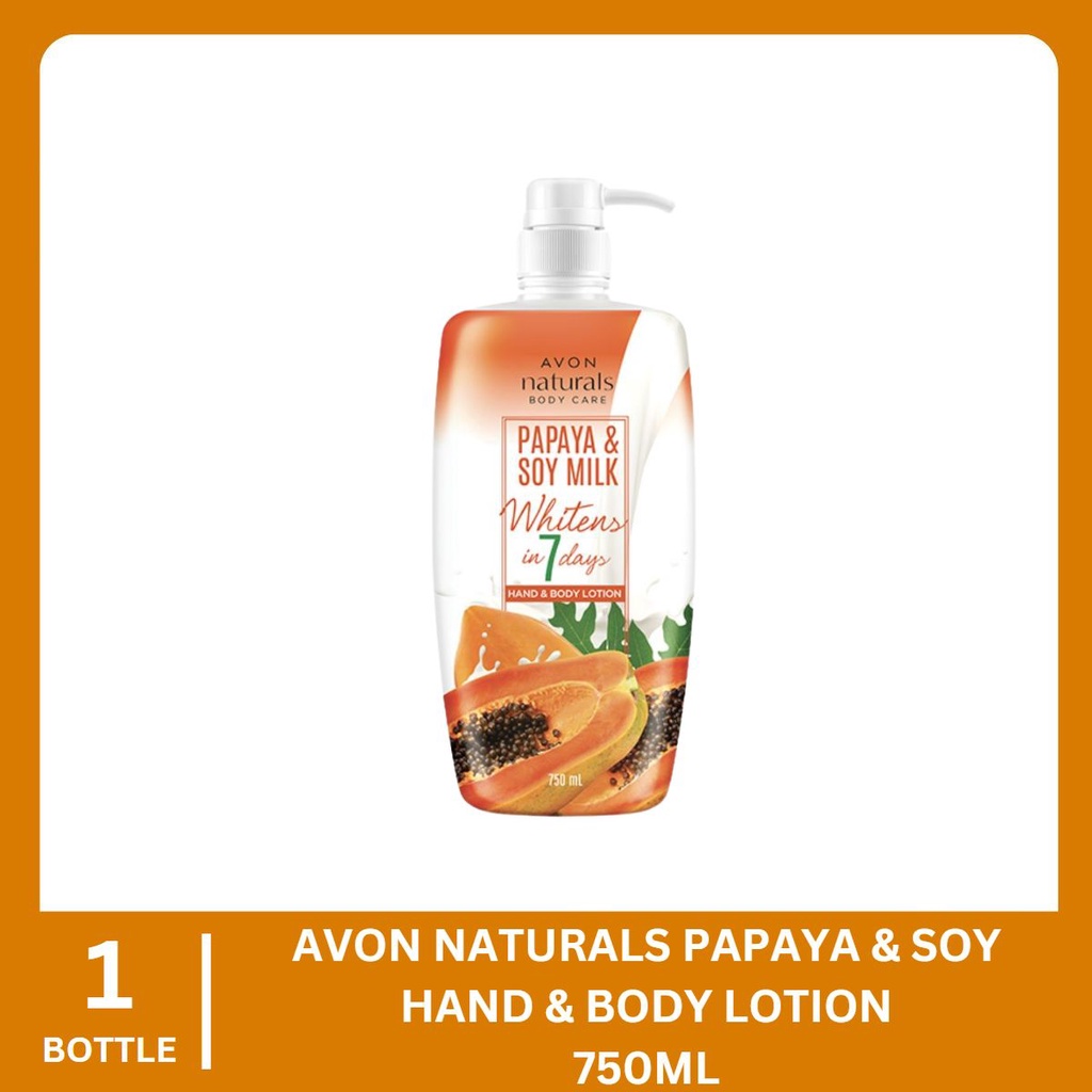 AVON Naturals Papaya & Soy milk Lotion 750ml ( 1 BOTTLE ) Shopee