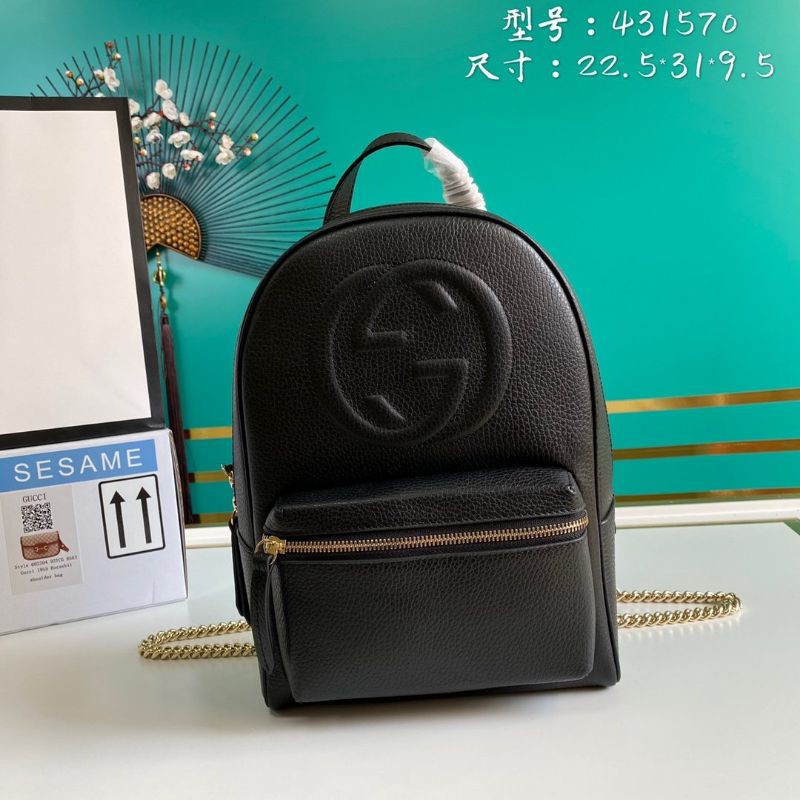 Original Quality Gucci Soho Black Leather Backpack | Shopee Philippines
