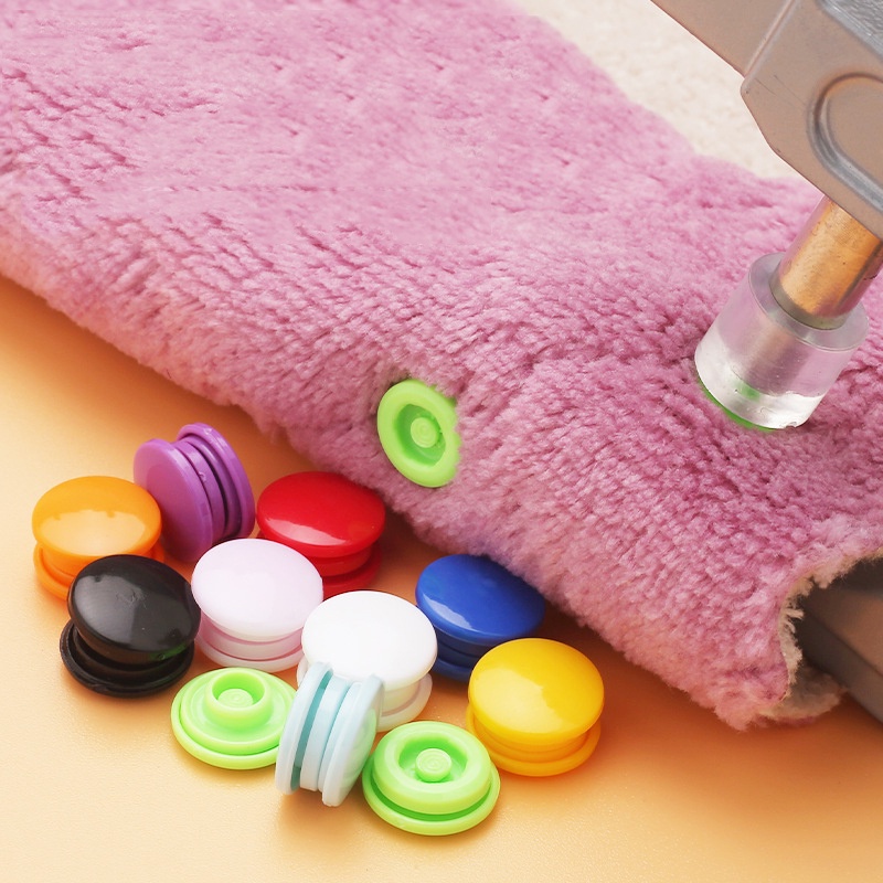 50Sets Round Plastic Snaps Button Press Fasteners T3/T5/T8 for Children