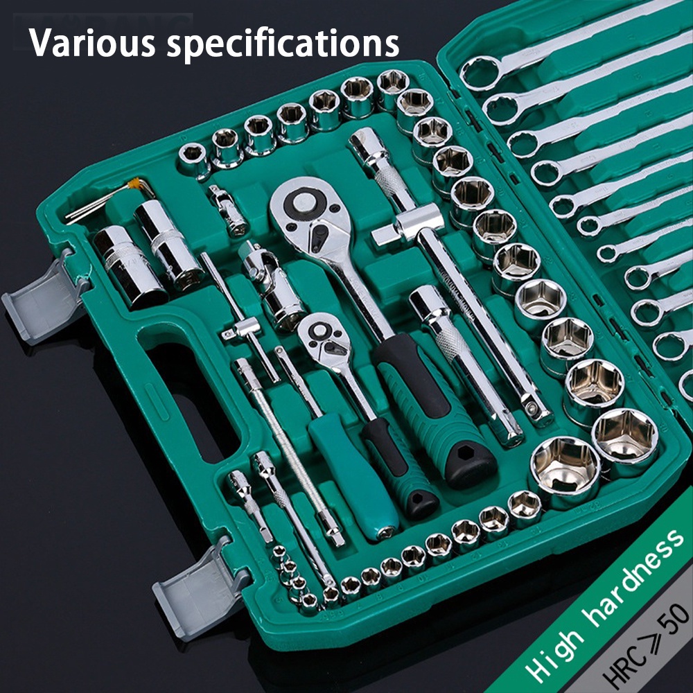 61pcs Automotive Repair Tools Set Socket Wrench Torque Ratchet Kit For