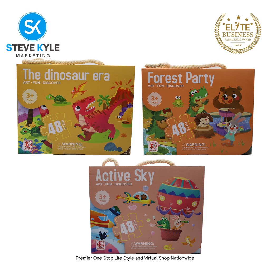 48pcs Puzzle Jigsaw Toys For Children Cartoon Animal Puzzles ...