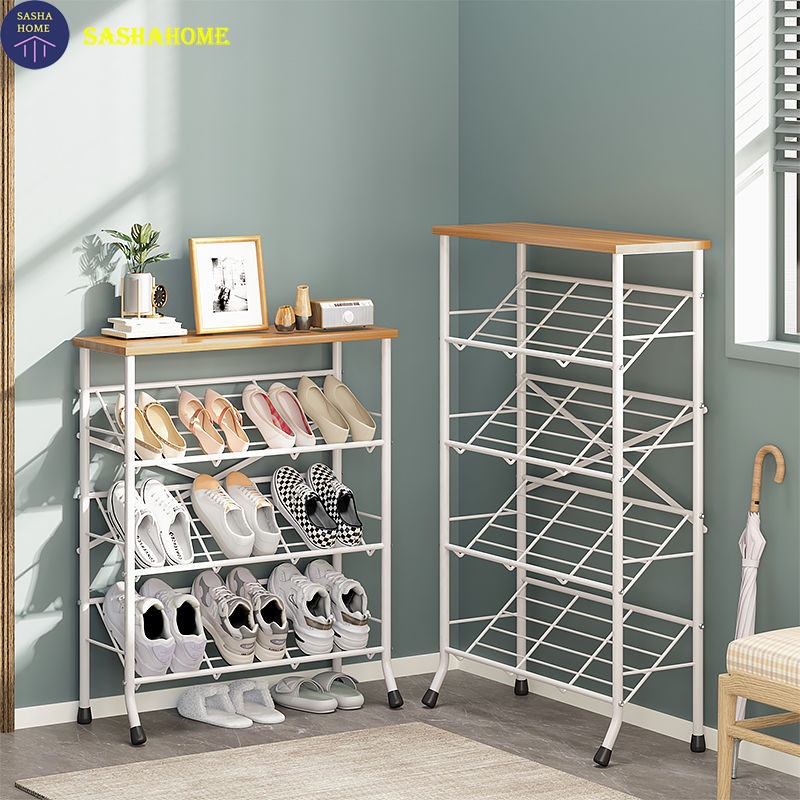 NEW Shoe Rack Simple Multi-Storey Indoor iron-wood shoe cabinet shoe ...